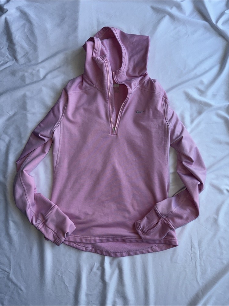 NWOT Pink Nike Women's Pullover Hoodie Sweatshirt Size Medium Swoosh Logo