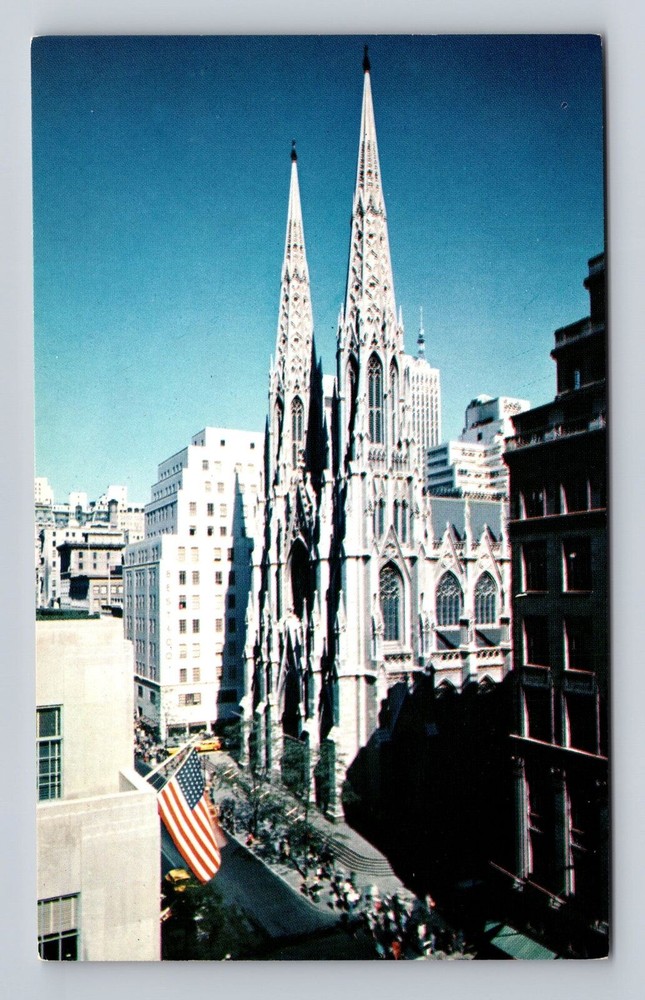 New York City-NY, St. Patrick's Cathedral, Twin Spires Vintage Postcard