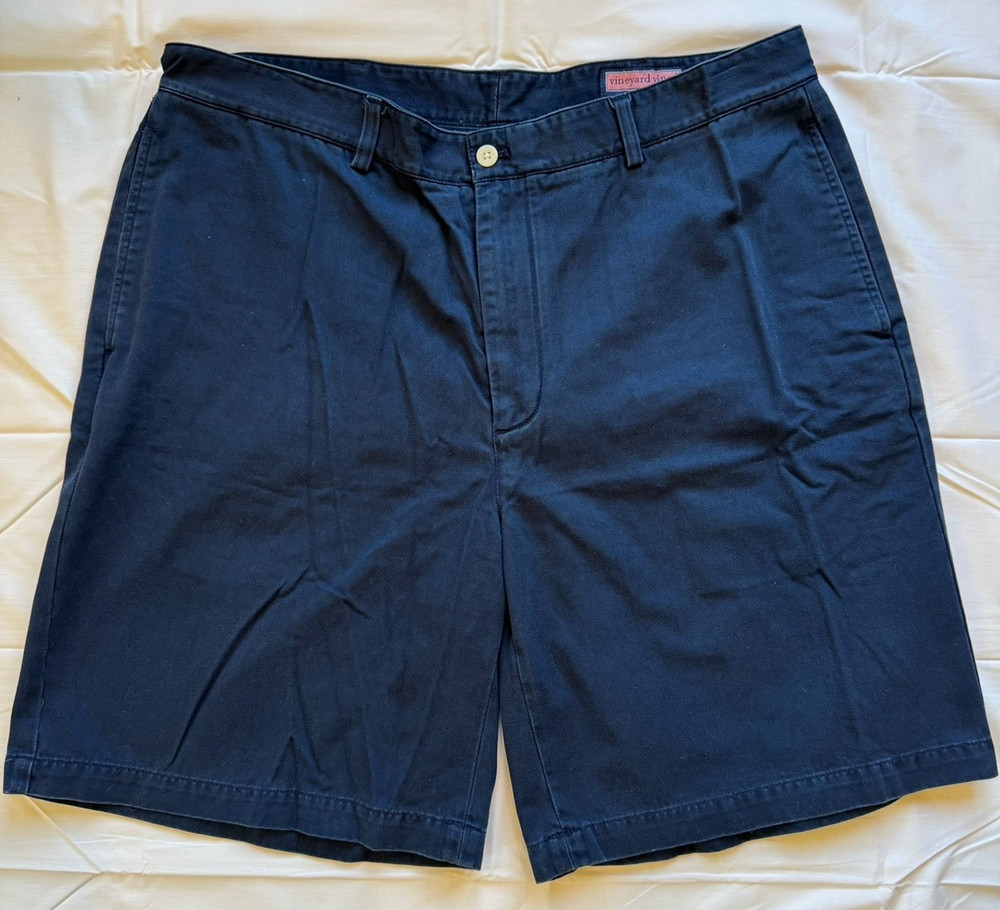 Vineyard Vines Club Short Classic Fit Chino Shorts Navy Blue Flat Front Men's 38