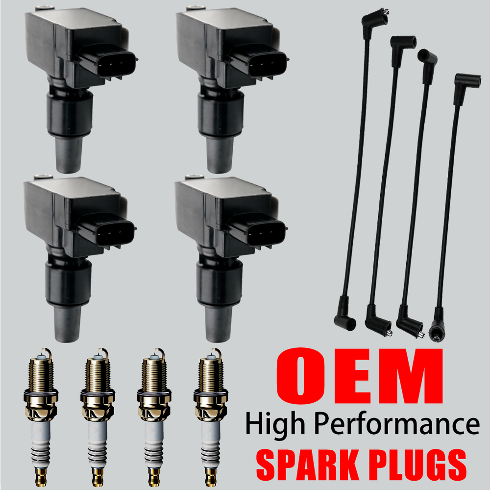 High-Performance 4X Ignition Coil Kit with Iridium Spark Plugs & Wires for Mazda RX-8 1.3L R2 UF501