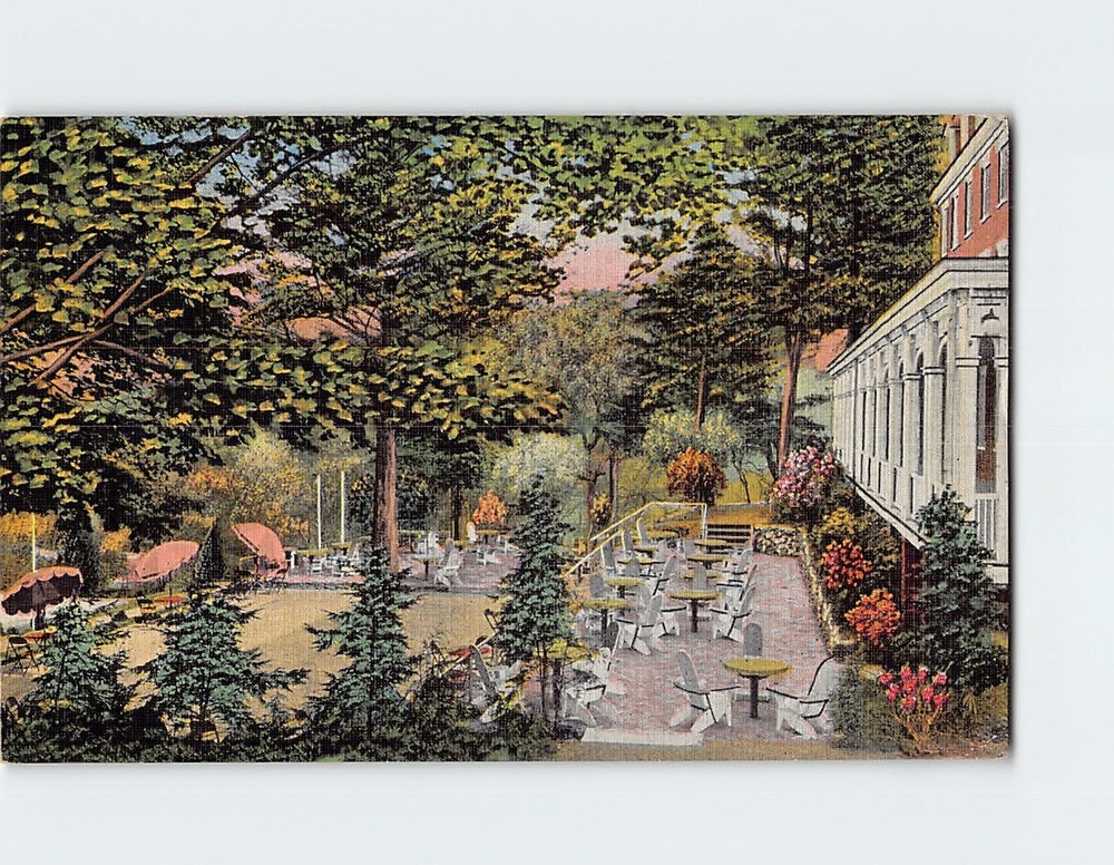 Postcard Outdoor Dance Patio Glenwood Hotel Delaware Water Gap Pennsylvania USA