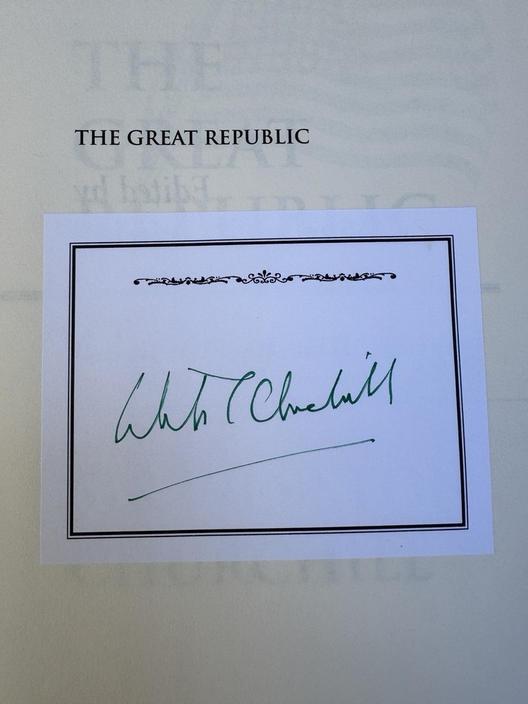 SIGNED Winston S Churchill (Grandson) Great Republic HC/Missing DJ Autographed