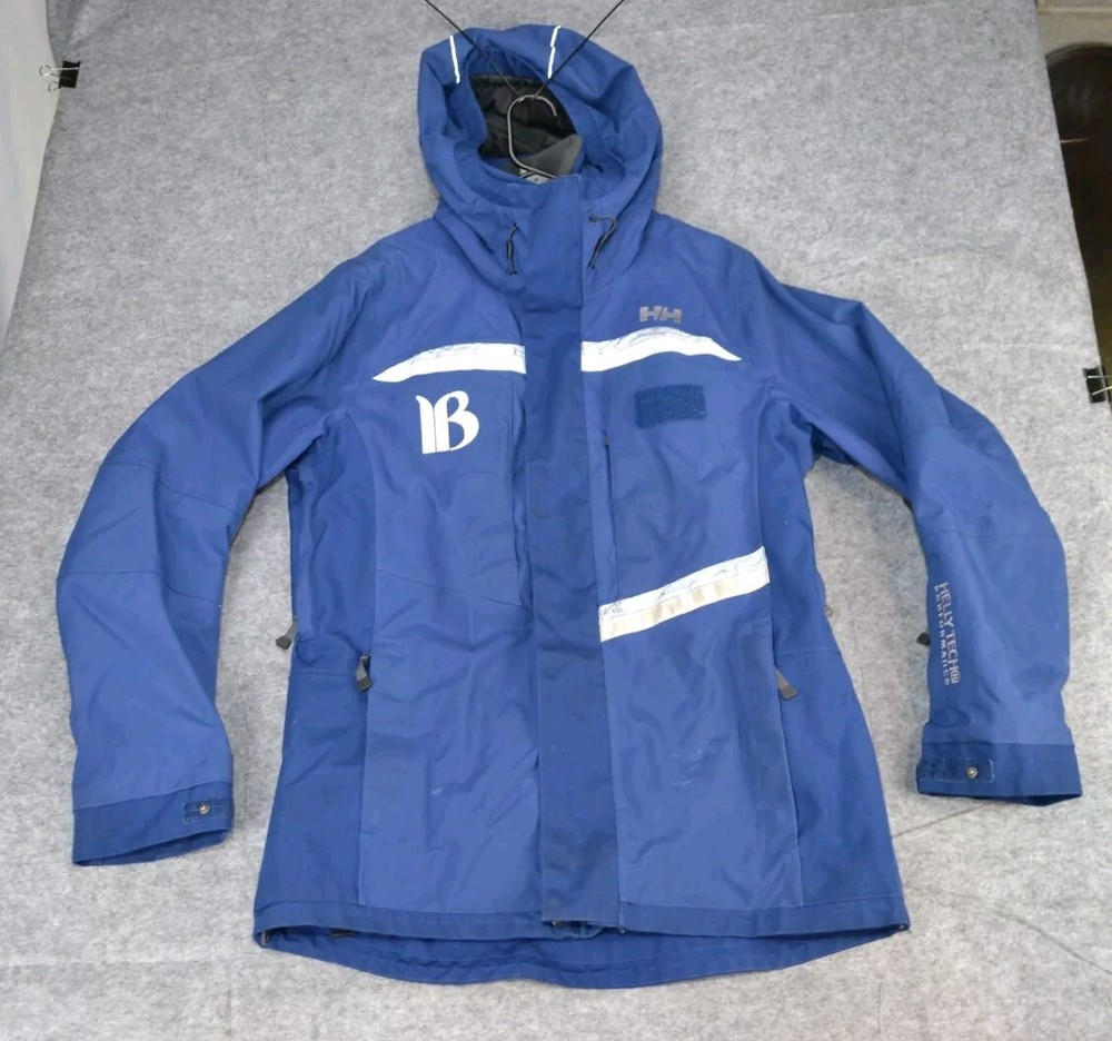 Helly Hansen Mens Blue Ski Snowboard Jacket Hooded Zip Size Small  