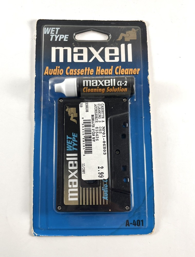 Maxell Cassette Tape Head Cleaner Wet Type A-401 Maxell NEW OLD STOCK