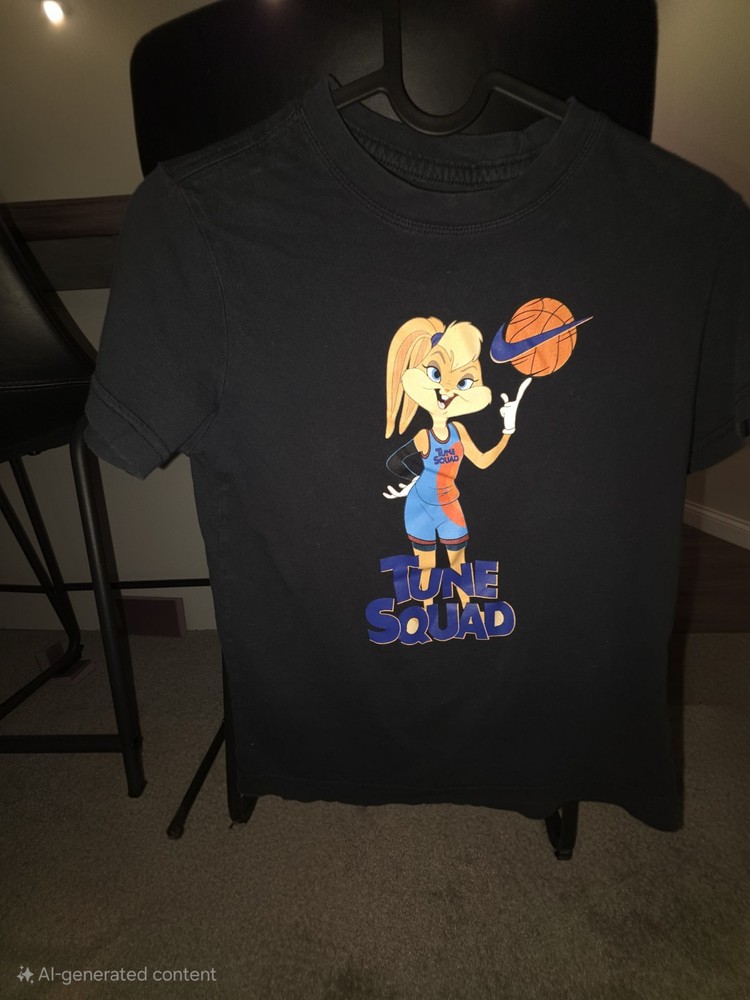 Nike T Shirt Black Lola Bunny Tune Squad Space Jam Looney Tunes YOUTH SMALL