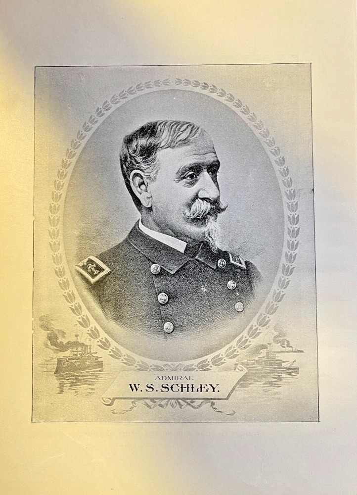 1899 Vintage Illustration Admiral Winfield Scott Schley Spanish American War
