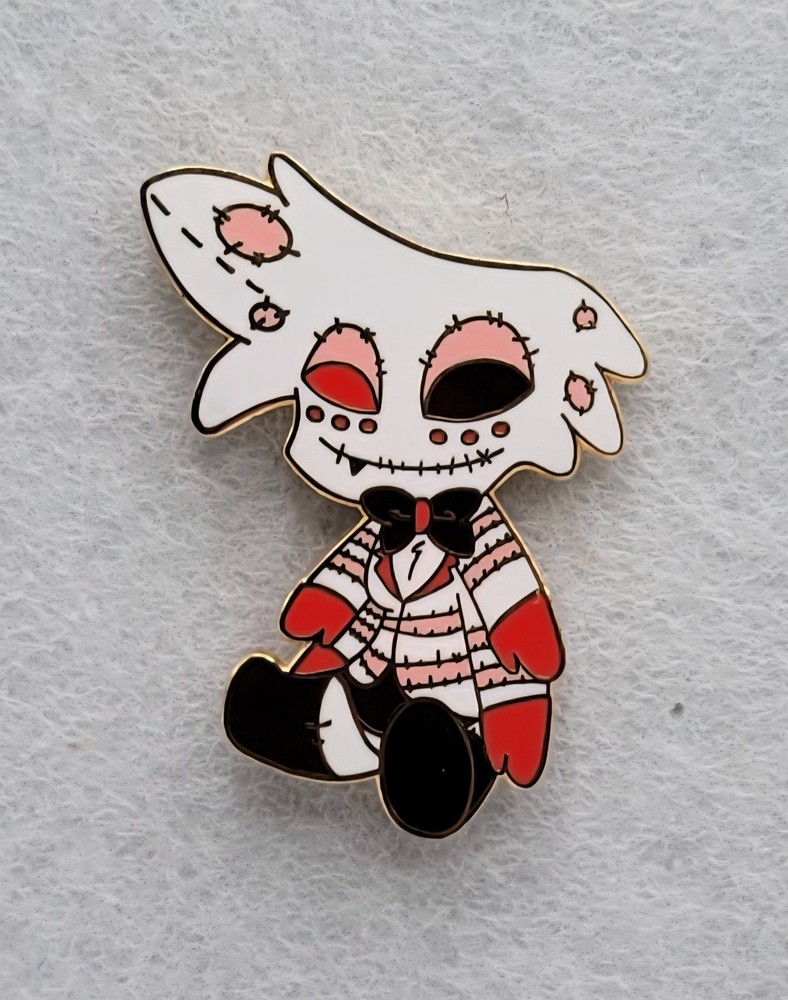 Fanmade Hazbin Hotel PrettyWitchCraft Demon Doll Angel Dust Plushie Enamel Pin