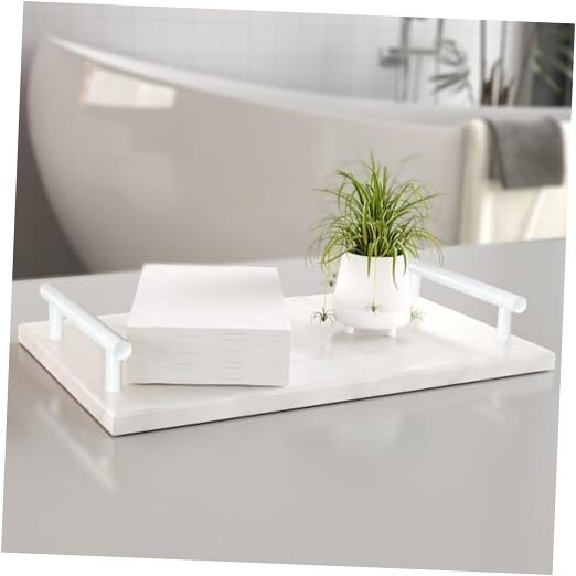 Marble Guest Towel Holder Tray 13x7.9x2 Inches White