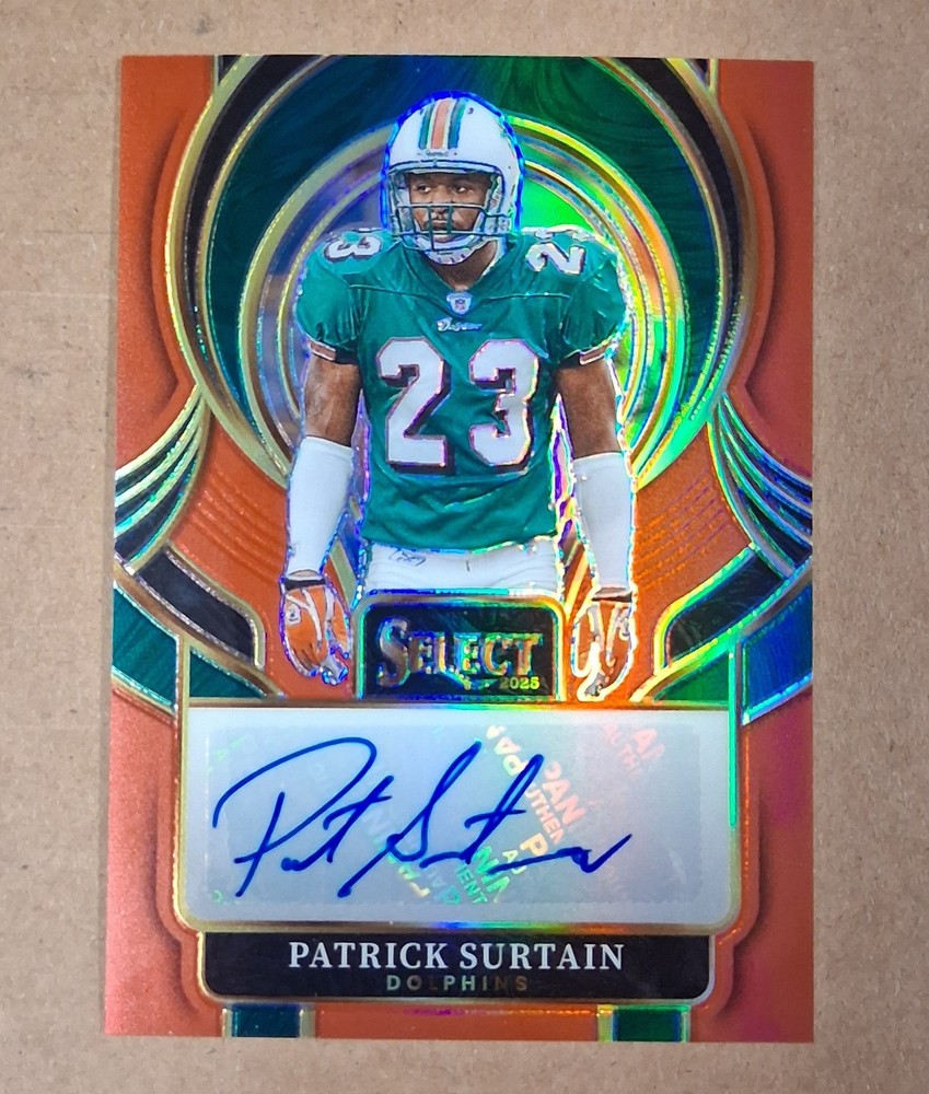 #45/75 Patrick Surtain 2025 Panini Select Auto Red Prizm #SIP-PSN Dolphins SP