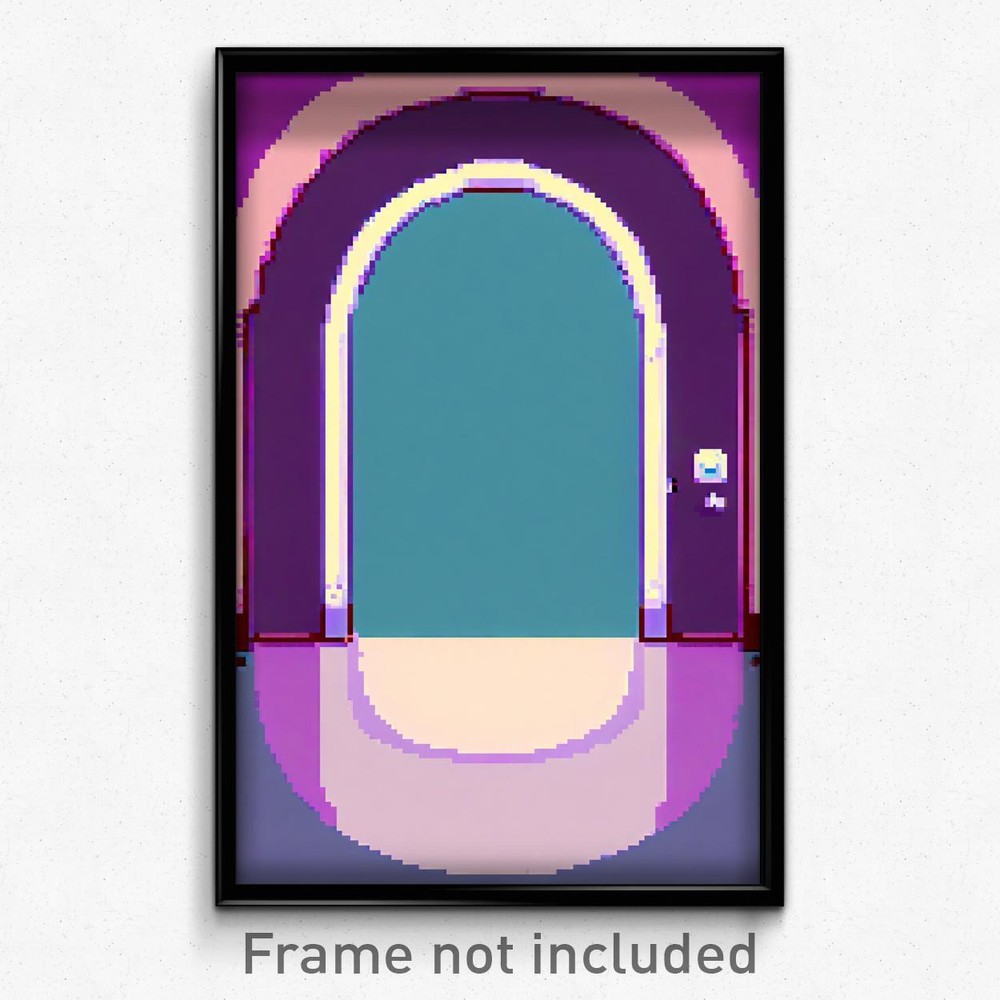 8 Bit Psychedelic Pixel Art Poster of an Oval Trapdoor