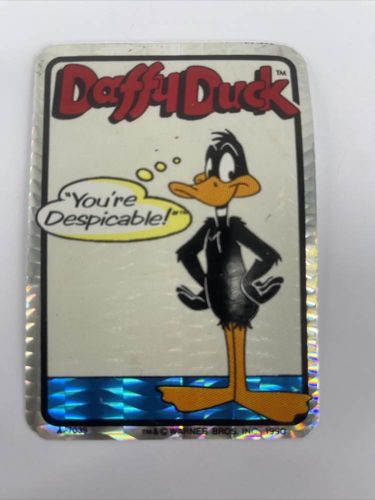 Vintage 1990 Looney Tunes Vending Machine Prism Sticker Daffy Ducks Warner Bros