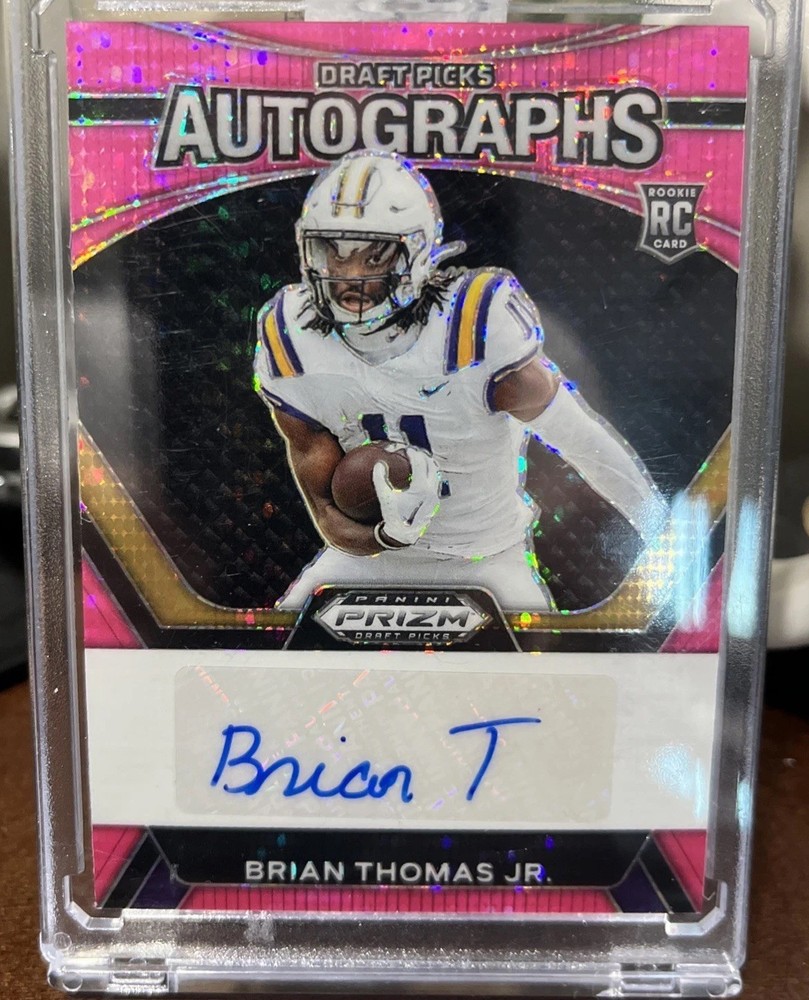 2024 Prizm Draft Picks -Autographs Brian Thomas Jr.Neon Pink Pulsar /15 (AU, RC)