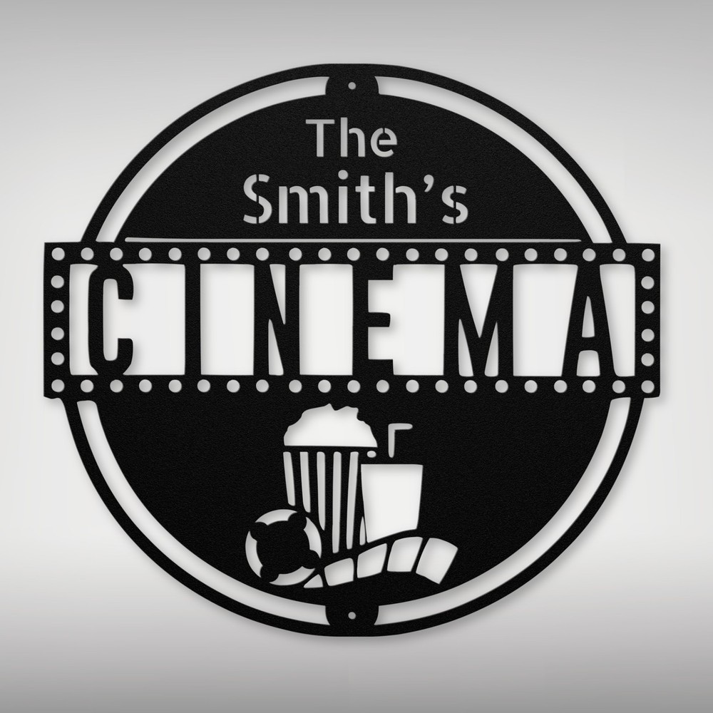 Custom Home Cinema Metal Sign Personalized Theater Room Decoration Family Gifts