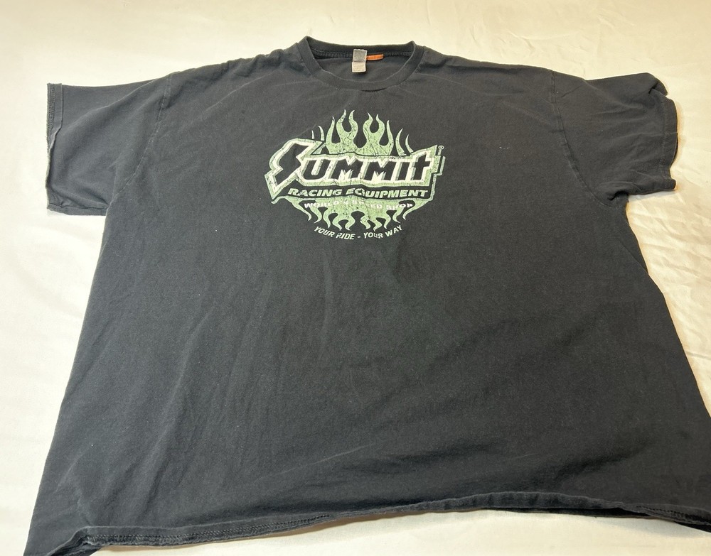 Summit Racing Equipment Flame Logo T-Shirt Mens 2XL Black Hot Rod NHRA Drag