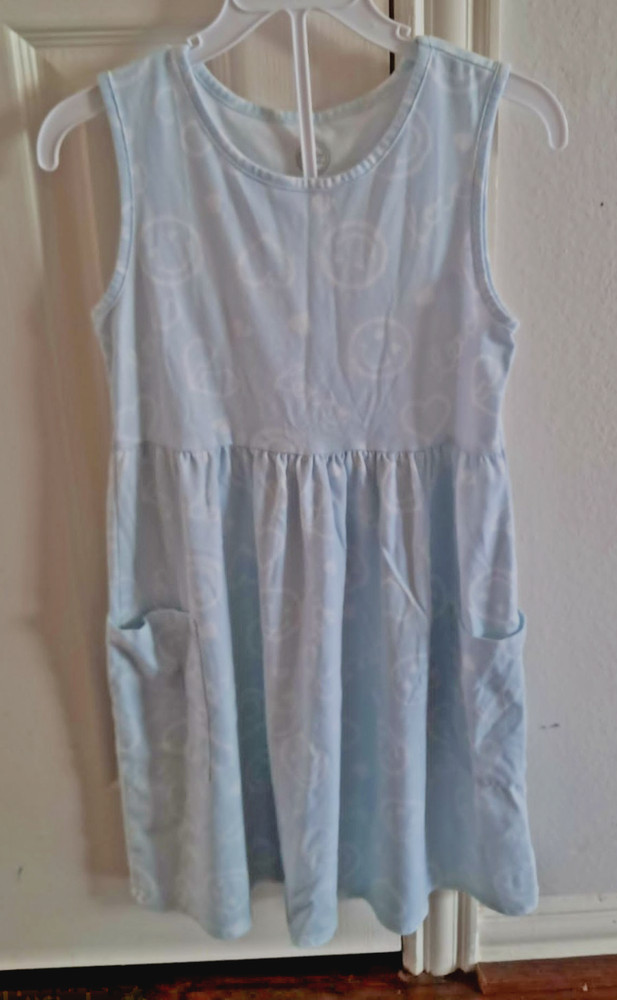 Wonder Nation Girls’ Light Blue Tank Play Dress with Pockets Size M (7/8)