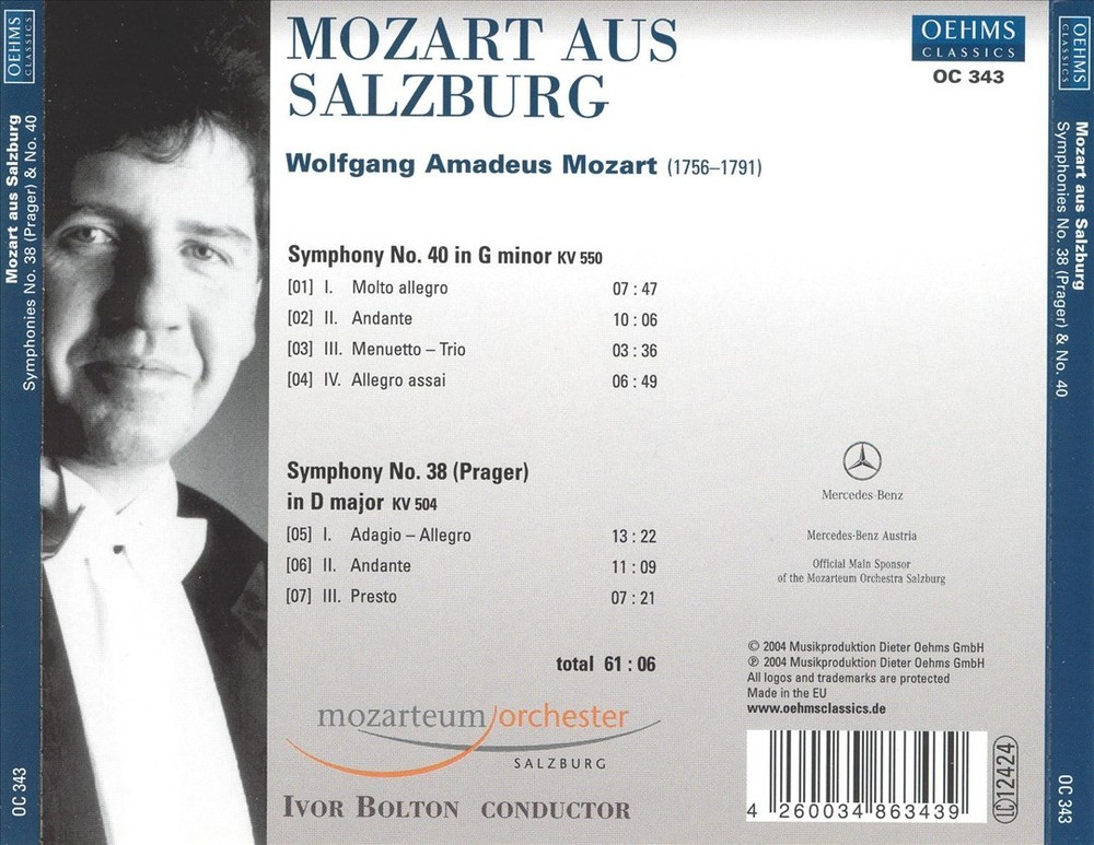 Ivor Bolton / Salzburg Mozarteum Orchestra Mozart Aus Salzburg, Vol. 2 New Cd