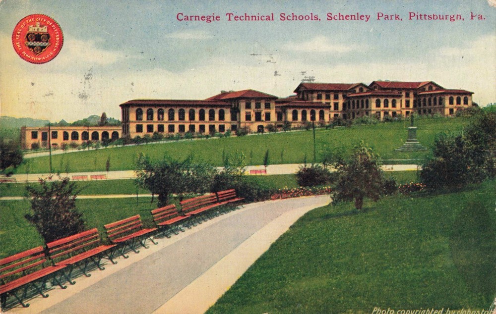 Carnegie Technical Schools Schenley Park Pittsburgh Pennsylvania 1910 Postcard