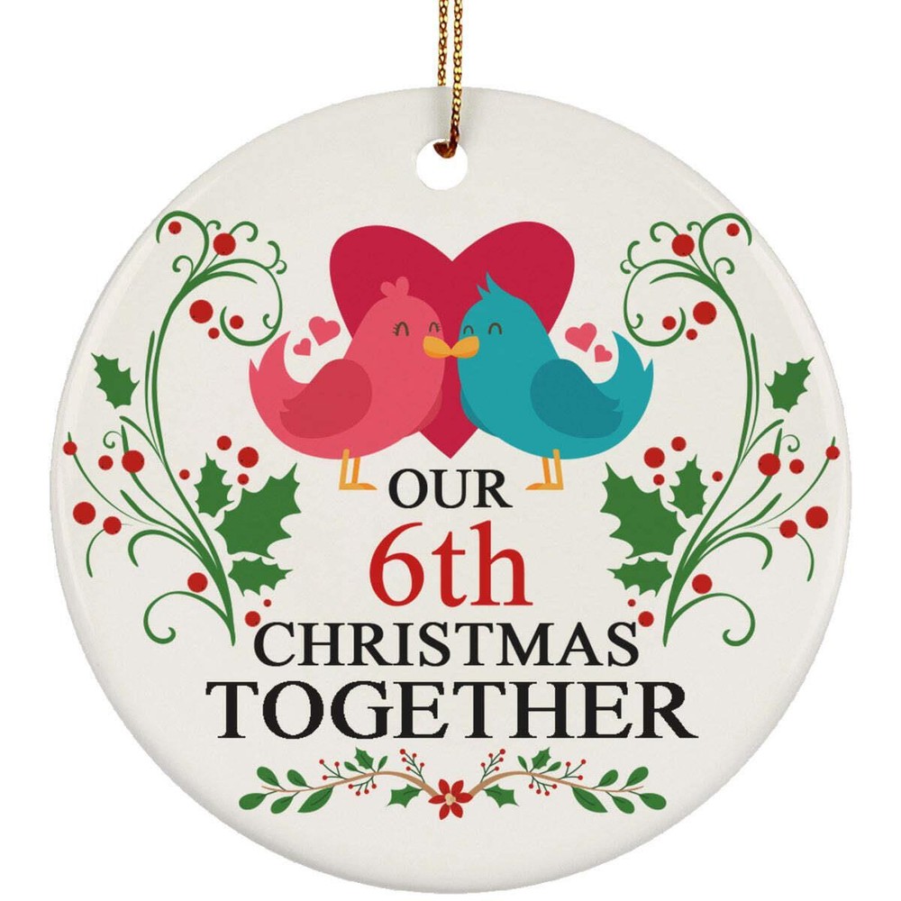 Funny Couple Bird Ornament Gift Decor 6th Wedding Anniversary 6 Year Christmas