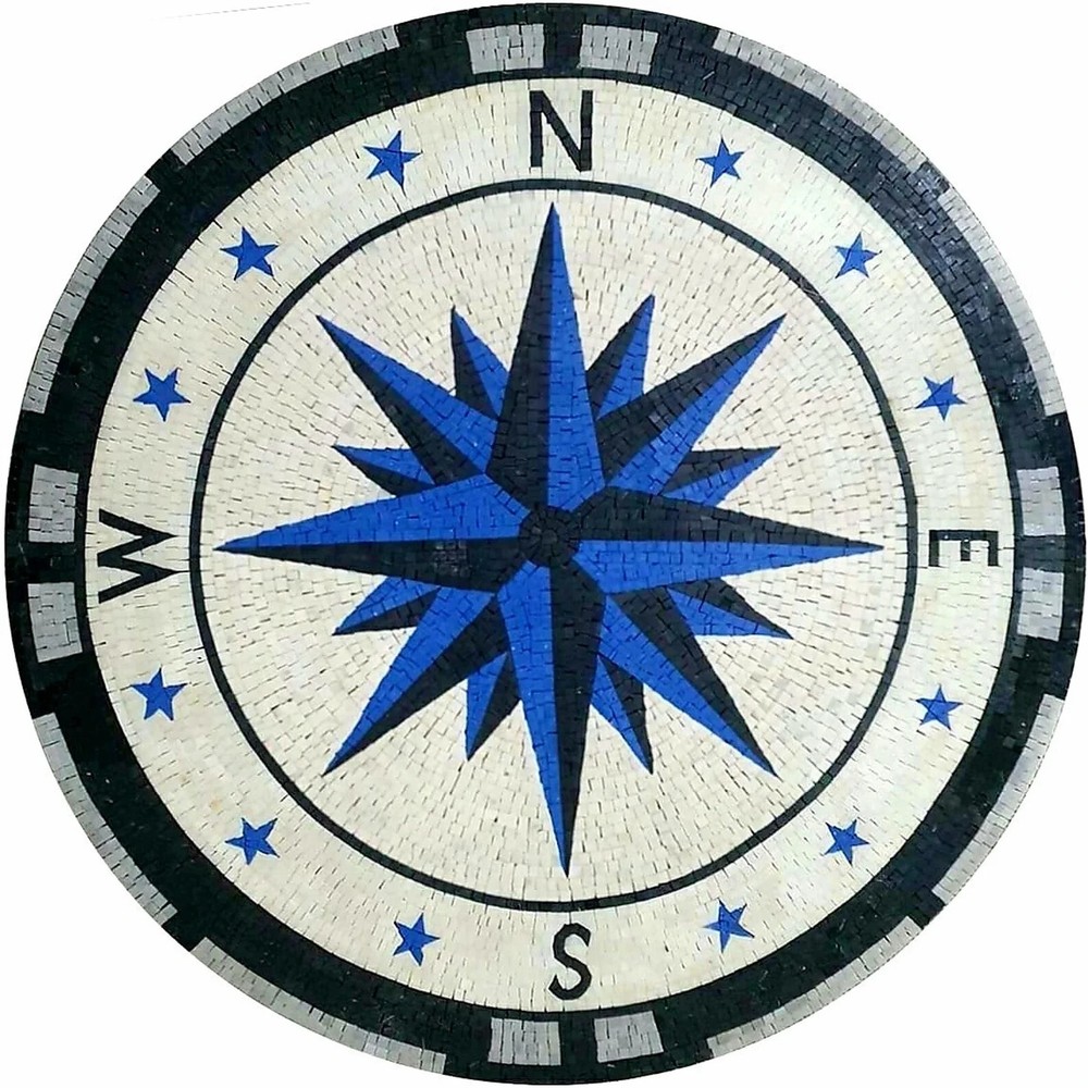 Compass Mosaic Marble Floor Tiles for Stylish Home Decor