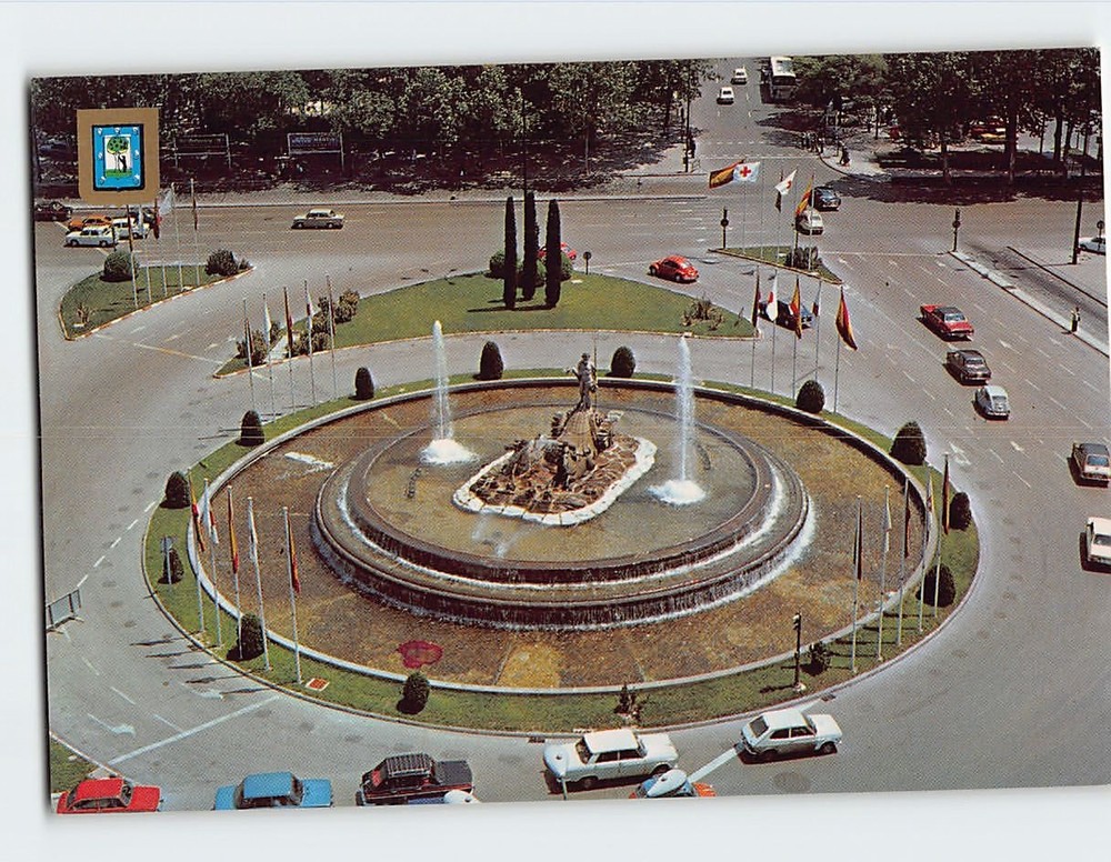 Postcard Fountain of Neptuno Madrid Spain