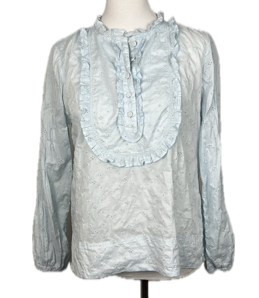 J.Crew Eyelet Lace Bib Top Size M Edwardian  Victorian Prairie Cottage Country