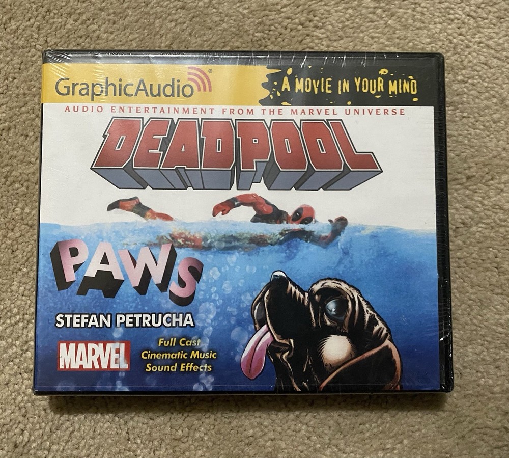 RARE! MARVEL COMICS GRAPHICAUDIO DEADPOOL PAWS NEW! SEALED! 6 CD's 6 hrs