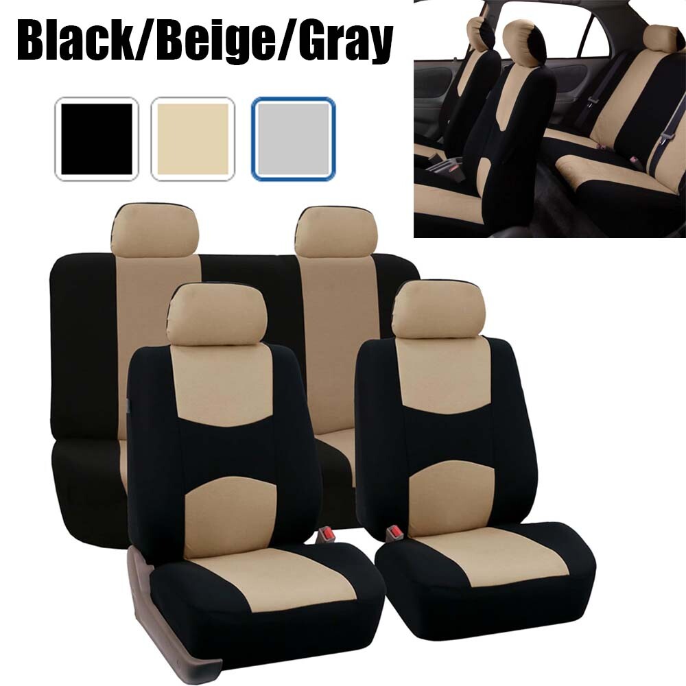Car Seat Covers Full Set Cloth - Universal Fit Automotive Seat Covers No Zipper