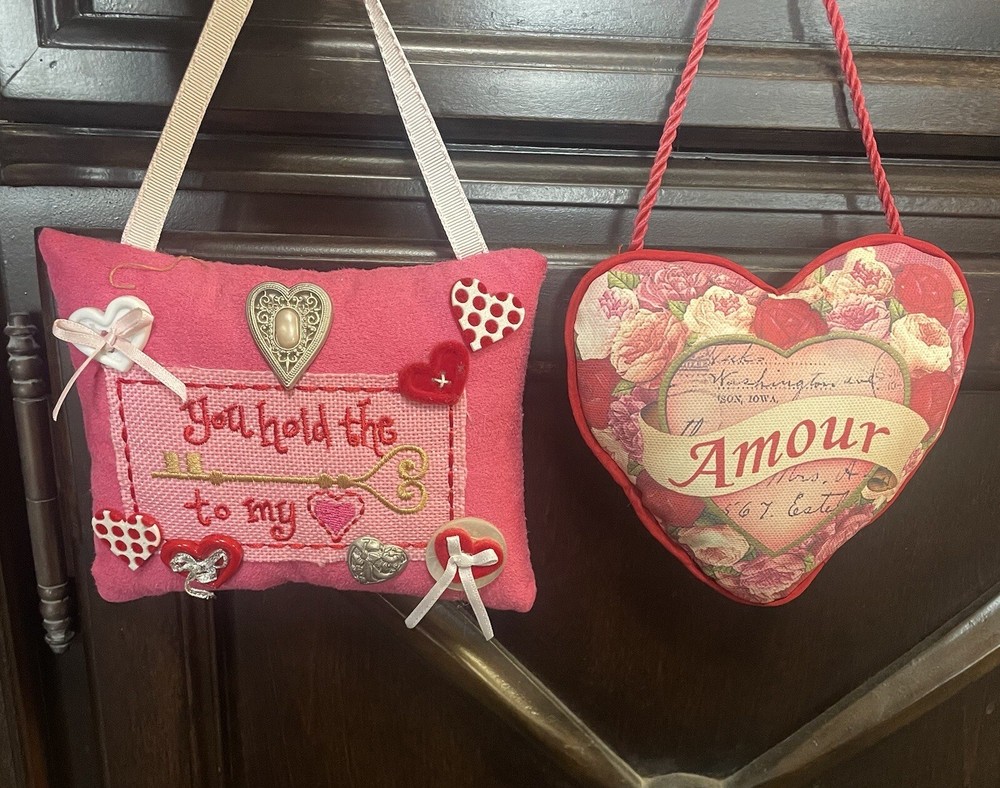 Valentine Love Pillows (one heart pillow & one rectangular pillow)