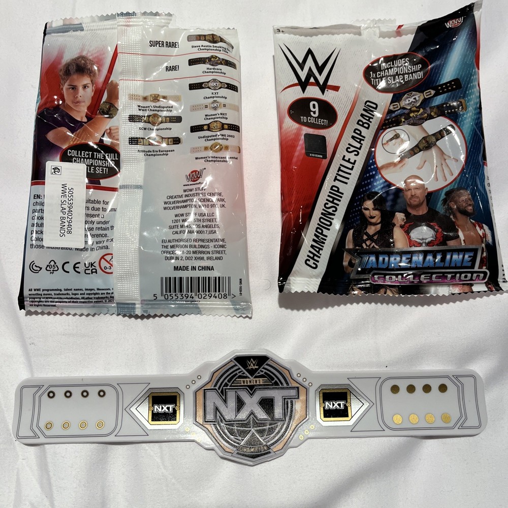 WWE Championship Slap Bands 3 Adrenaline Collection Women’s NXT Title Belt Set 1