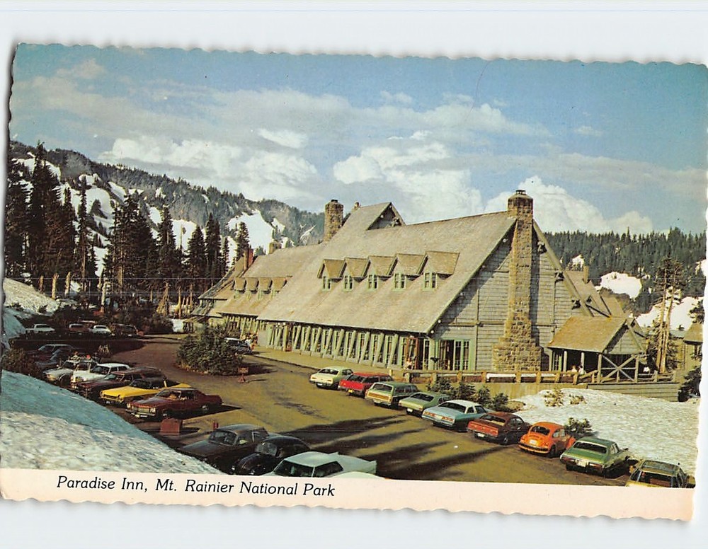 Postcard Paradise Inn Mt. Rainier National Park Ashford Washington USA