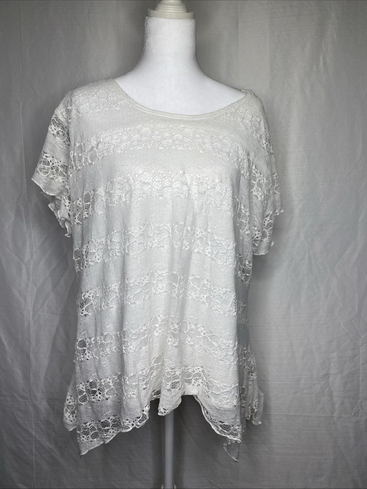 Shannon Ford New York Overlay Lace Blouse Size 3X