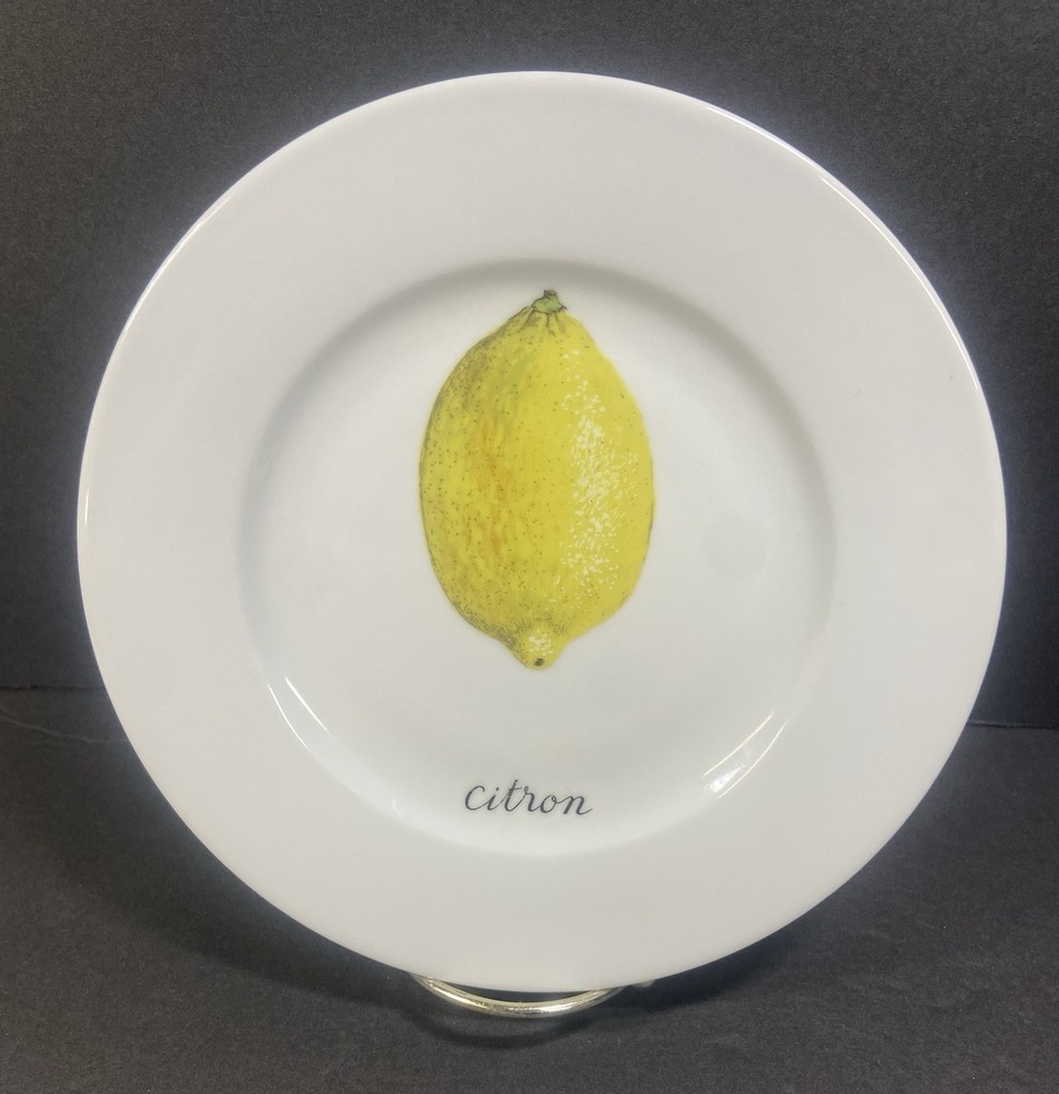 Limoges Porcelaine de Sologne Lemon Citron Canapé Dessert Plate France