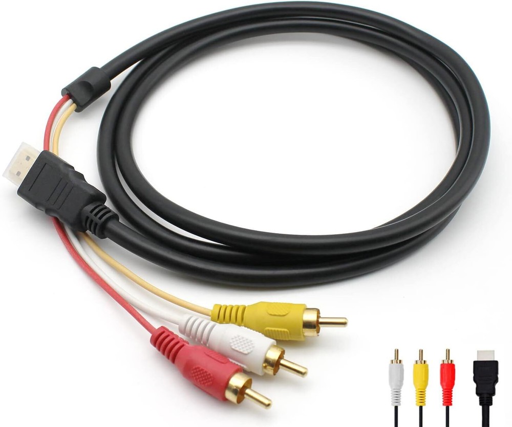 1080P HDMI Male to 3-RCA Audio Video Transmitter Cable for HD Devices