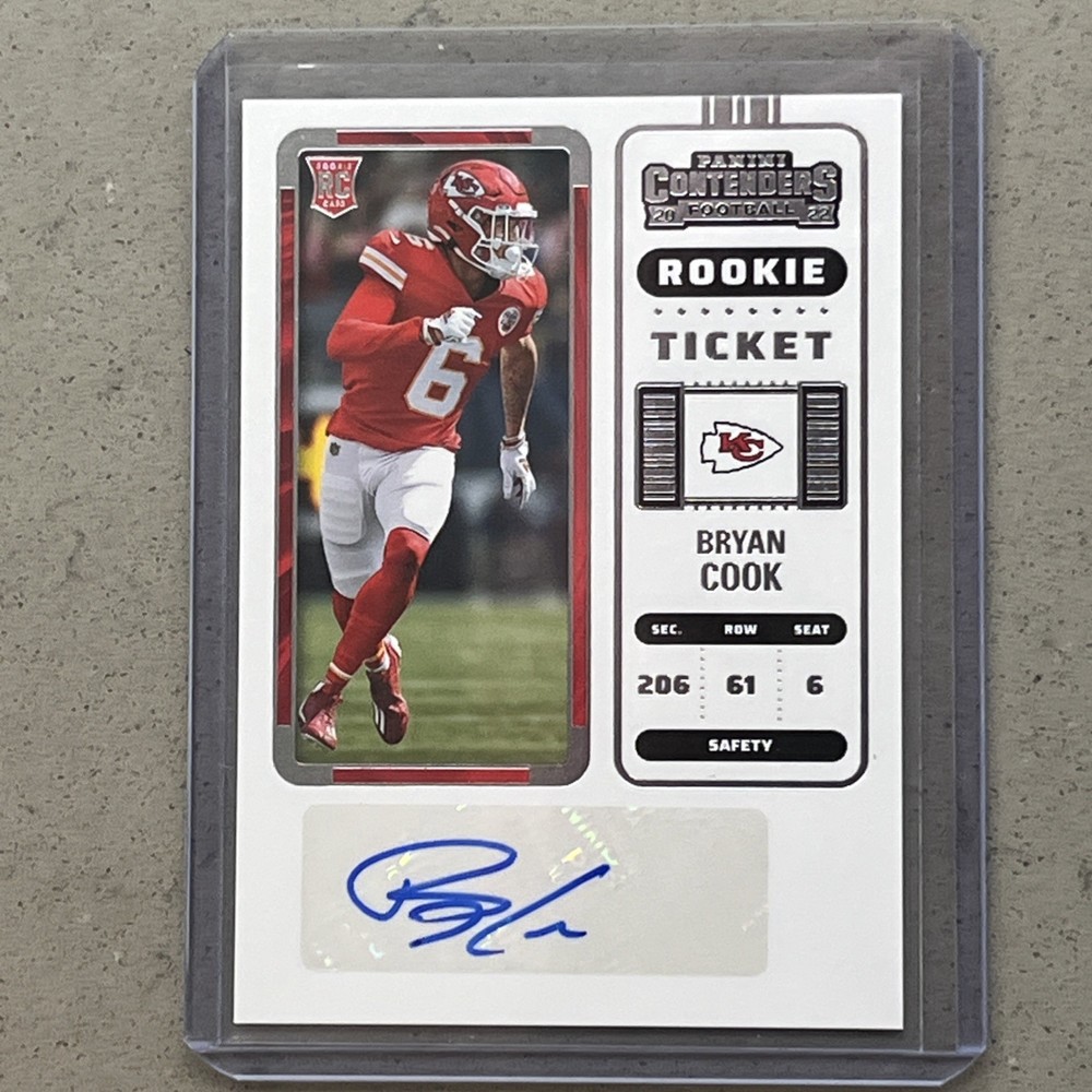 2022 Panini Contenders Bryan Cook Rookie Ticket Auto Chiefs RC