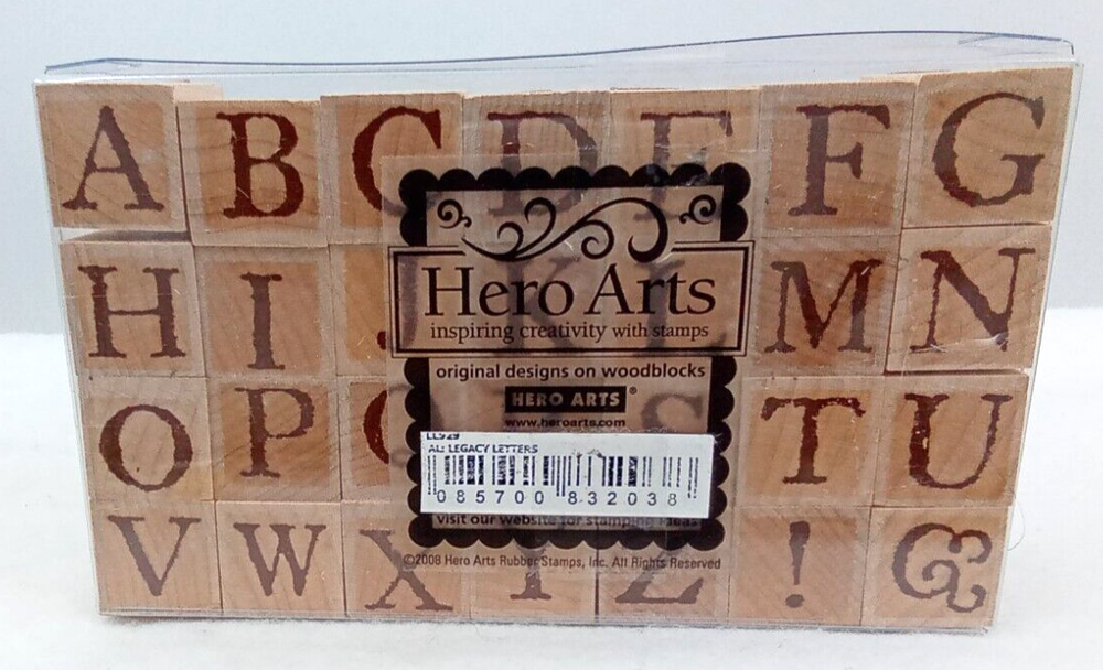 Hero Arts 2008 Wood Mount Alphabet Rubber Stamp Kit for Scrapbooking