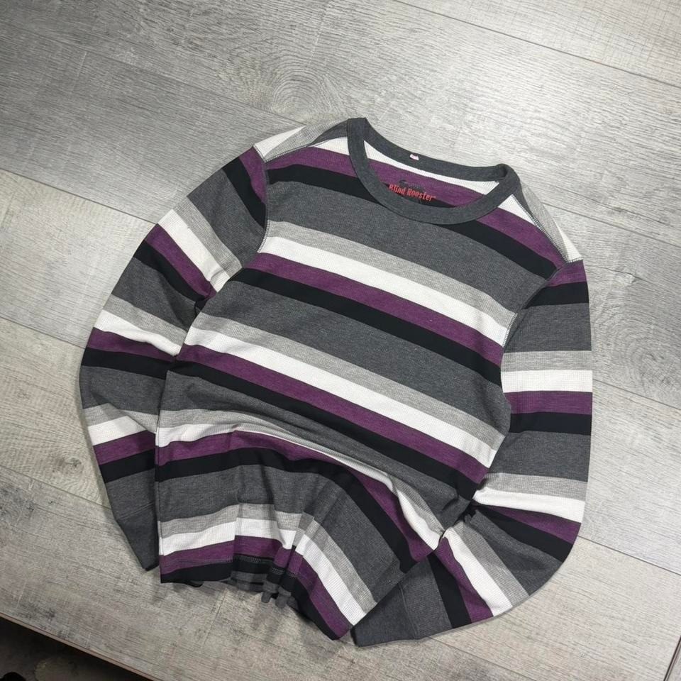 Vintage 2000s emo, grunge, long sleeve lightweight, thermal skater style T-shirt