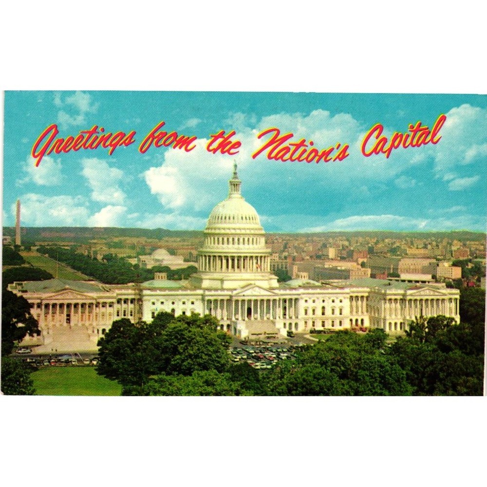 Vintage US Capitol Washington DC Postcard Greetings from the Nations Capital