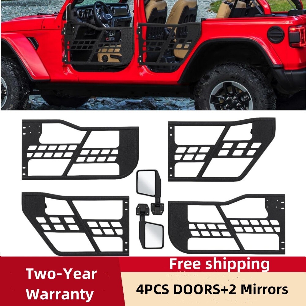 🍅 4X Off-Road Tubular Doors with Side Mirrors for 2007-2018 Jeep Wrangler JK