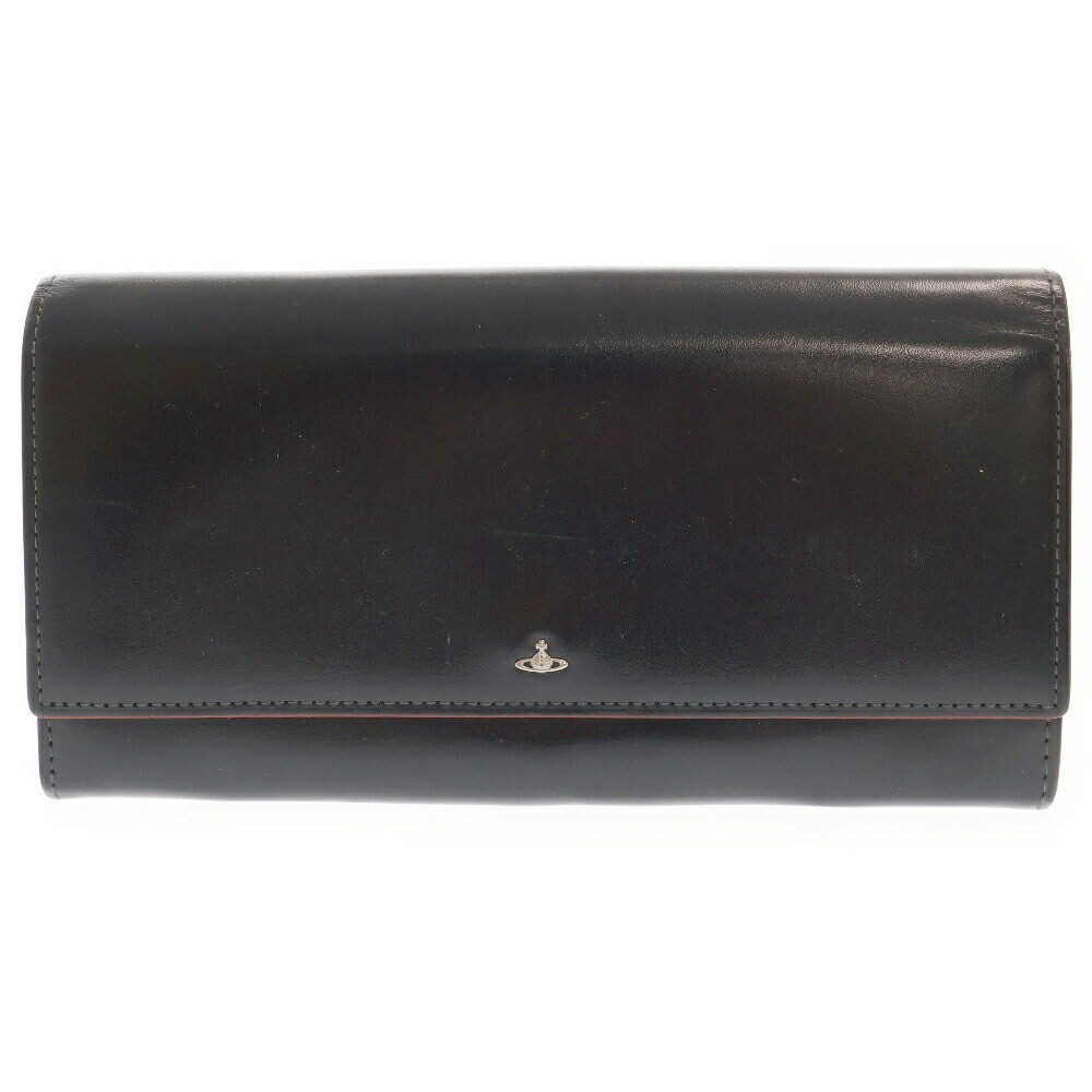 Vivienne Westwood Front Orb Metal Fittings Leather Wallet Long Coin Case B ES537