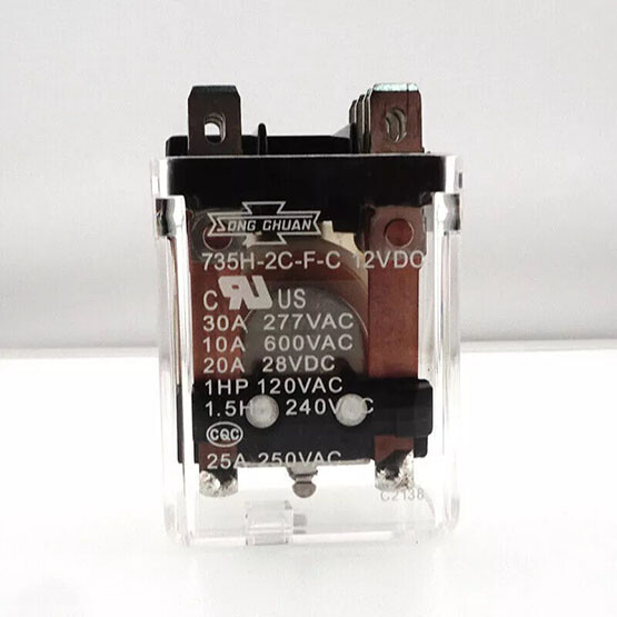 1 Pc. New SONGCHUAN 735H-2C-F-C Power Relay 12VDC 25A 250VAC 8Pins