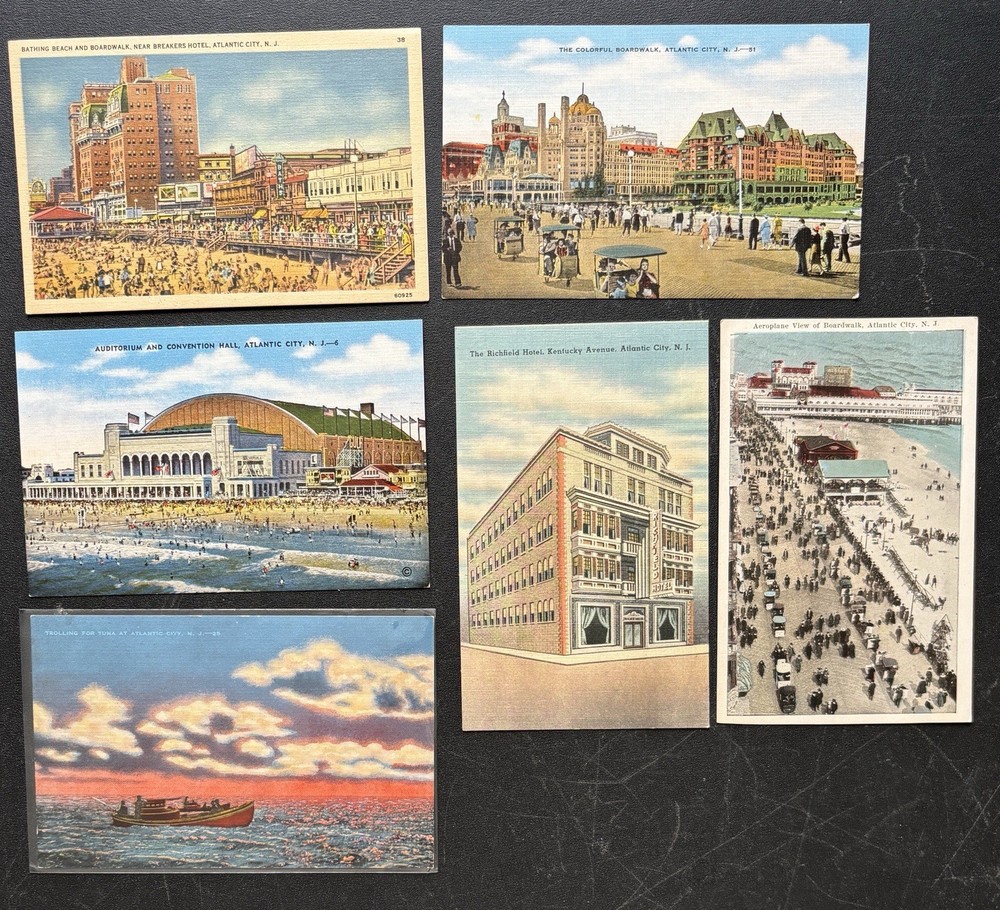Atlantic City NJ Vintage Postcard LOT Of 6 New Jersey