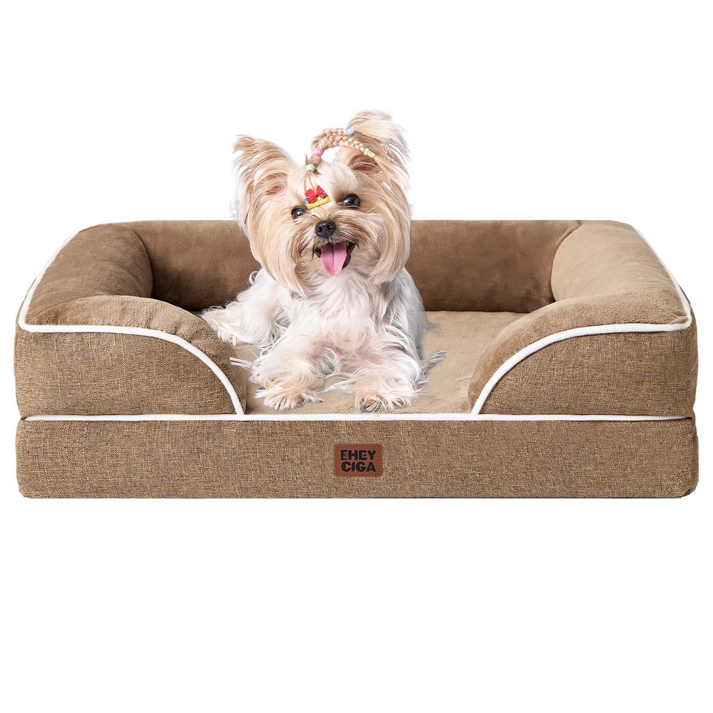 Orthopedic waterproof memory foam dog bed for small breeds