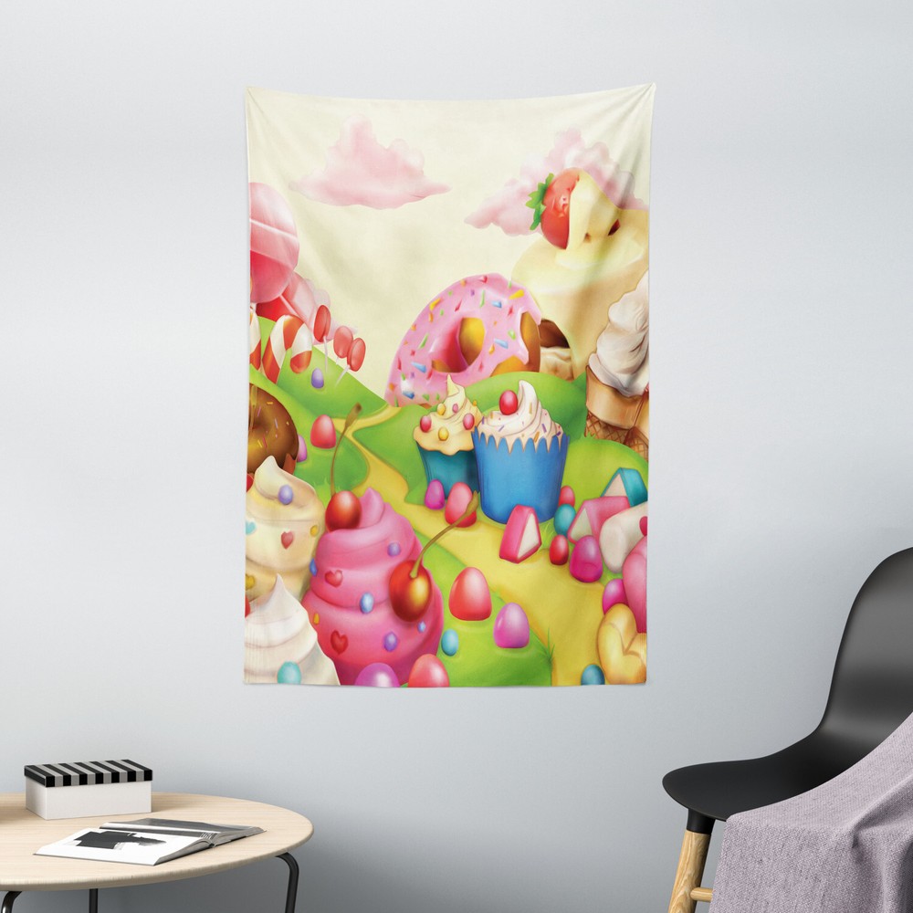 Kids Tapestry Yummy Donuts Sweet Land Print Wall Hanging Decor