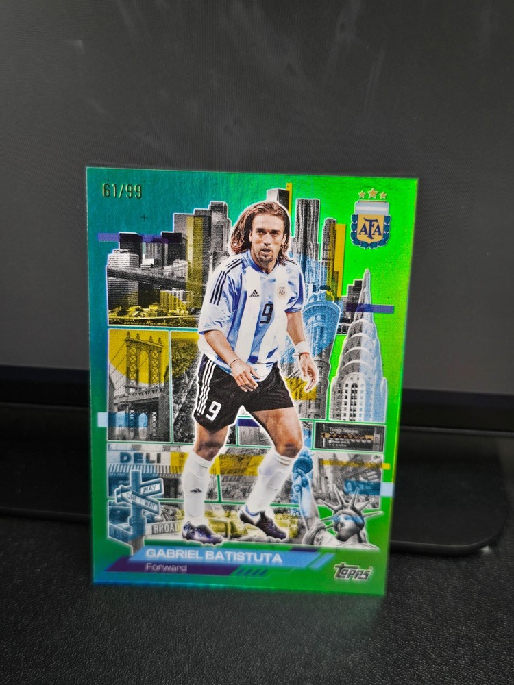 2026 Topps Argentina team set soccer AFA in the Apple green/99-Gabriel Batistuta