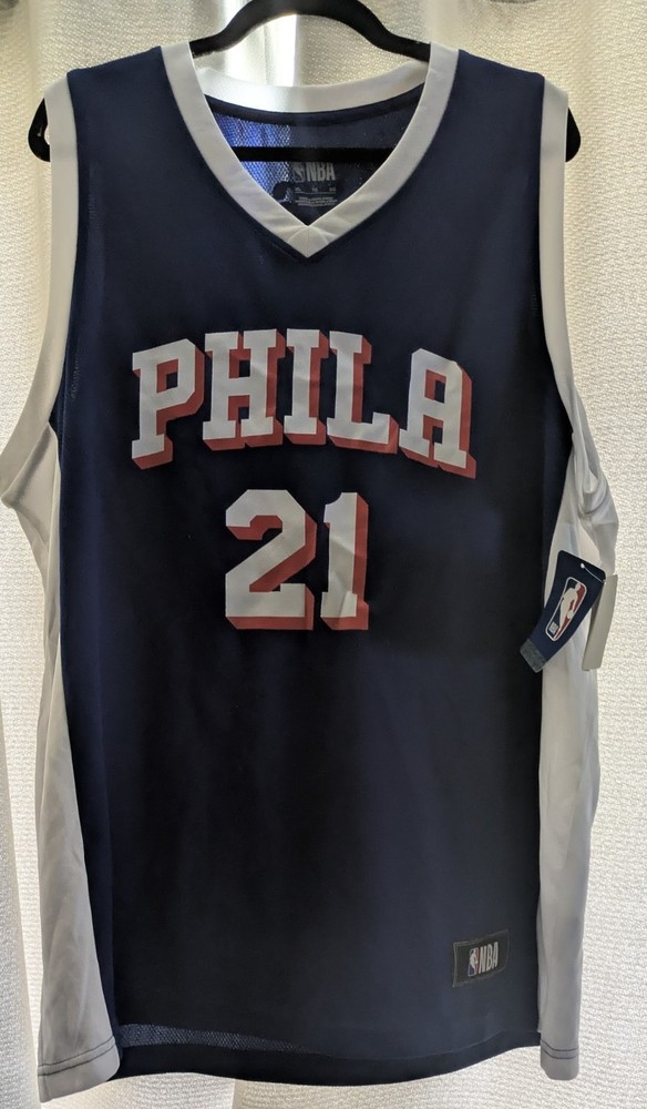 NBA Phila 76ers Embiid Basketball Jersey, Men's Size XL, New