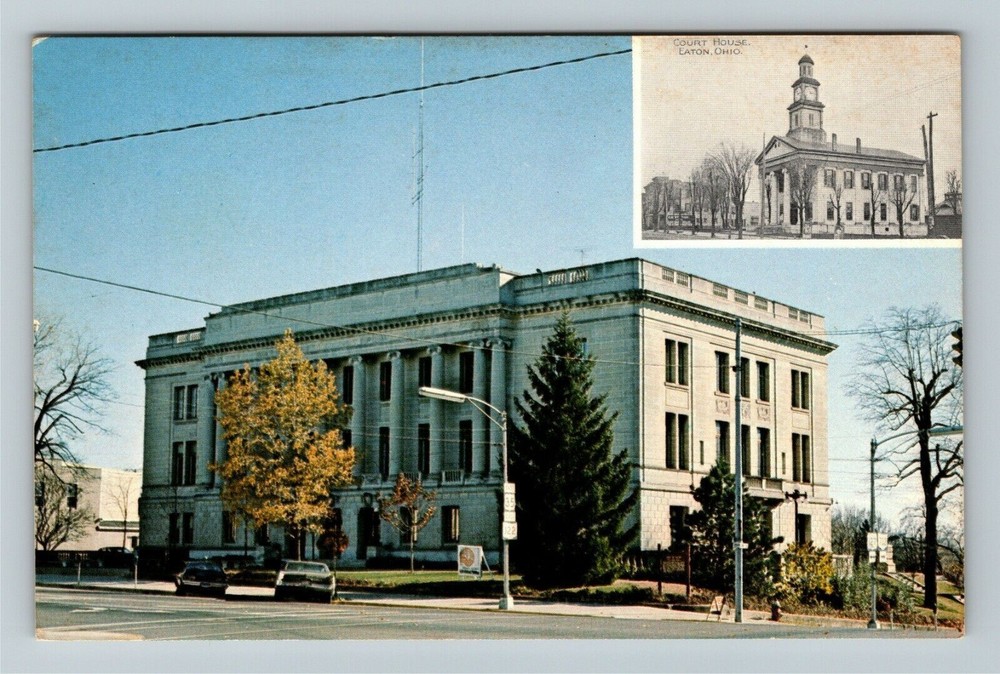 Eaton OH-Ohio, Preble County Courthouse Vintage Souvenir Postcard