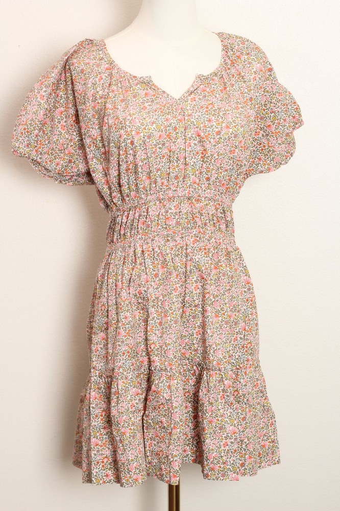 J.Crew Dress Women Size S Cotton Smocked Ballon Short Sleeve Boho Reimagined