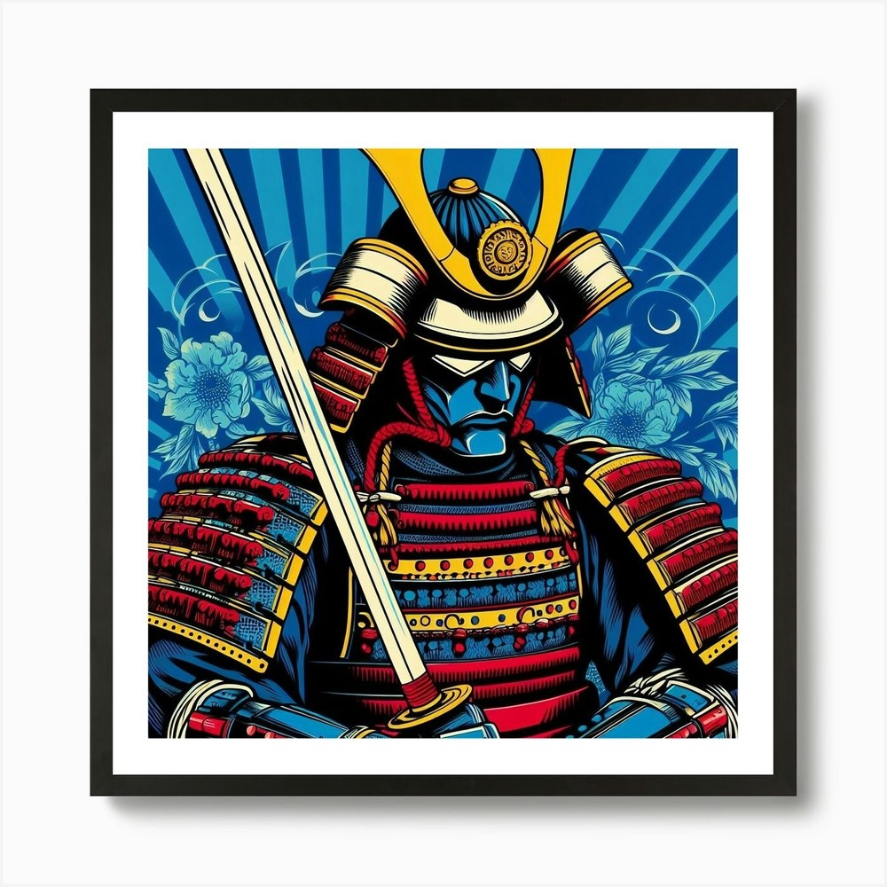 Samurai Culture, Pop Art 1 Art Prin Framed Wall Art Poster Canvas Print Picture