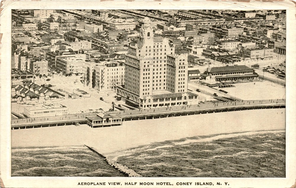 AEROPLANE VIEW, HALF MOON HOTEL, CONEY ISLAND, NEW YORK Postcard