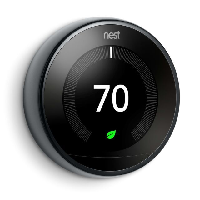Nest T3018US 3rd Gen Programmable Thermostat - Mirror Black